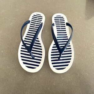French Connection Sz 7 Jelly Navy & White Flip Flops-Worn only a few tim…